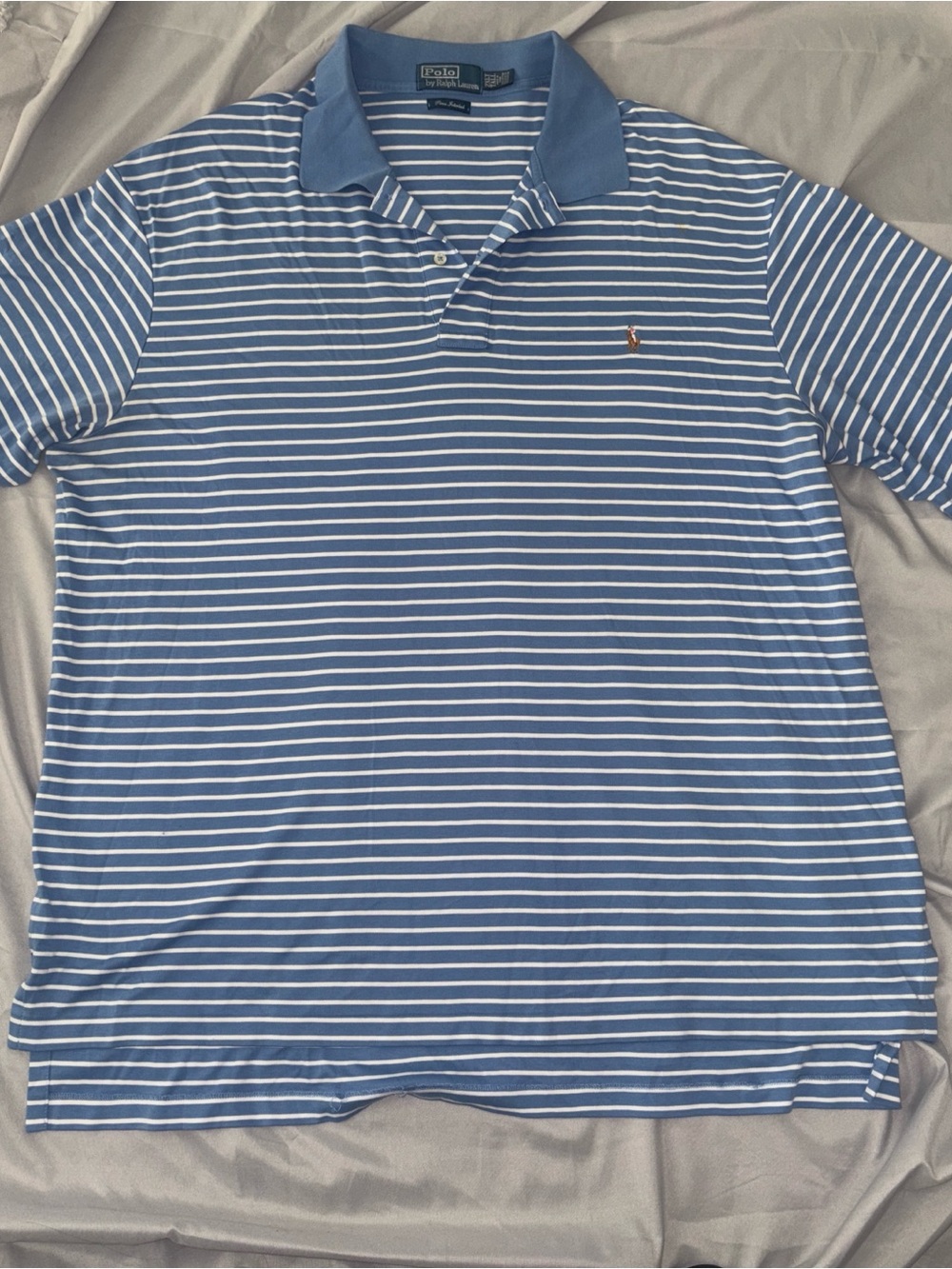 Ralph Lauren Blue & White Striped Polo Shirt